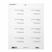 Étiquette Minimaliste blanc pur traditionnel (Feuille entière)