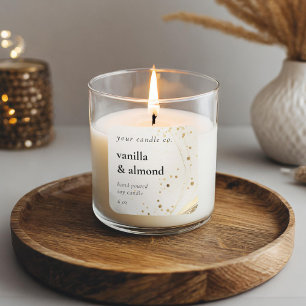 Étiquette minimaliste de bougie d'or beige