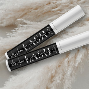 Étiquette minimaliste de tube cosmétique noir Lash