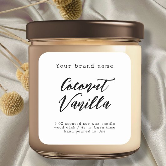 Étiquette minimaliste d'emballage blanc simple