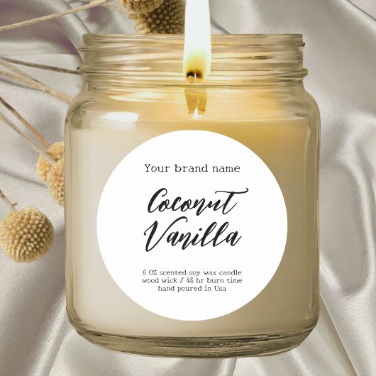 Étiquette minimaliste d'emballage blanc simple