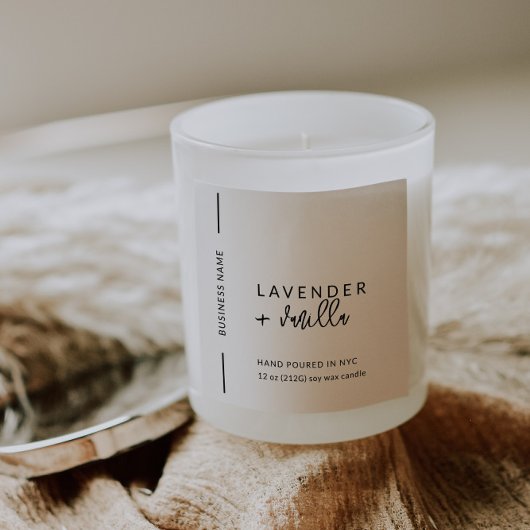 Étiquette minimaliste d'emballage moderne bougie C