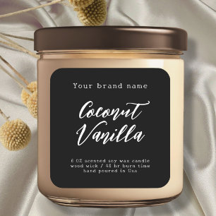 Étiquette minimaliste d'emballage noir simple