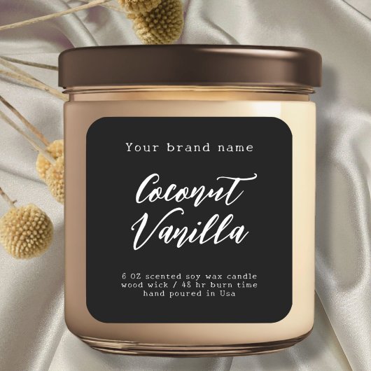 Étiquette minimaliste d'emballage noir simple