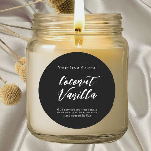 Étiquette minimaliste d'emballage noir simple