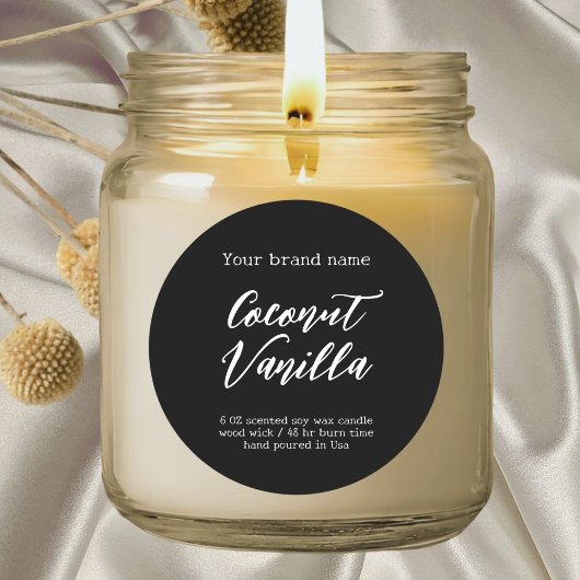 Étiquette minimaliste d'emballage noir simple