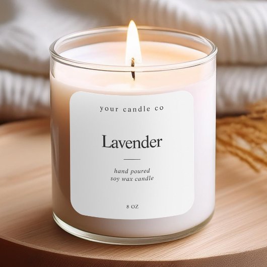 Étiquette minimaliste élégant à bougie