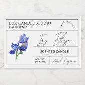 Étiquette minimaliste élégant Iris Candle Jar (Étiquettes simples)