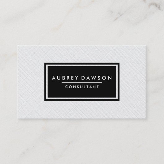 Étiquette minimaliste en lin aux noirs (Devant)