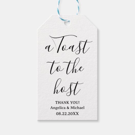 Étiquette minimaliste Hostess Merci Vin Bouteille (Devant)