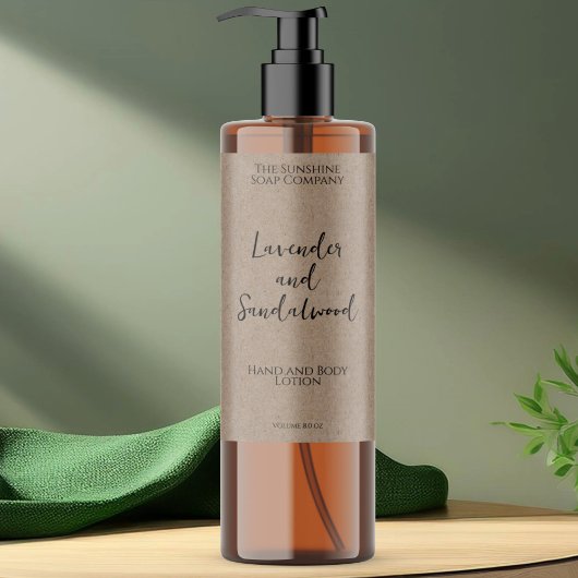 Étiquette minimaliste kraft imperméable bouteille 