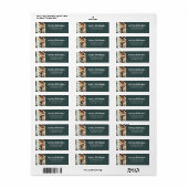 Étiquette Minimaliste moderne avec photo vert Joyeux Noël (Feuille entière)