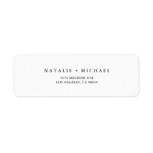 Étiquette minimaliste moderne - Black & White Adresse de ret