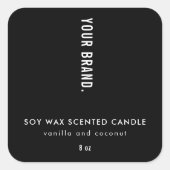 Étiquette minimaliste moderne en boîte noire (Devant)