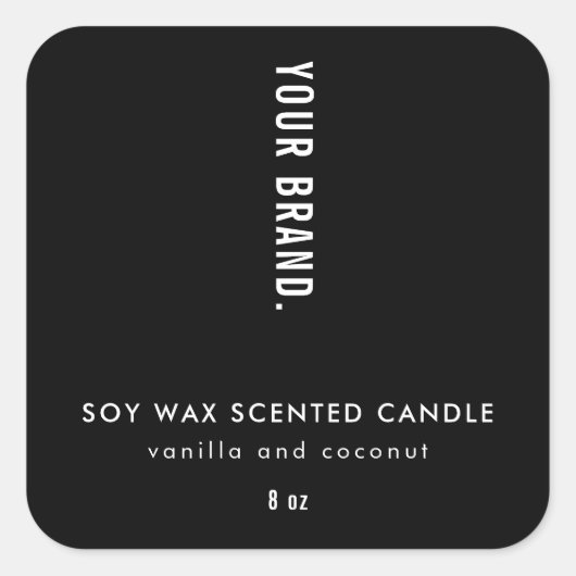 Étiquette minimaliste moderne en boîte noire (Devant)