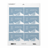 Étiquette Minimaliste moderne Mountain Icy Blue (Feuille entière)