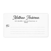 Étiquette Minimaliste Moderne Simple Courrier Entreprise Exp (Devant)