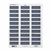 Étiquette Minimaliste Navy Sophistiqué (Feuille entière)
