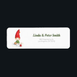 Étiquette Minimaliste Noël Elf travail retour Adresse<br><div class="desc">Étiquette d'adresse de retour adorable avec un elfe qui travaille à fabriquer des jouets. Personnalisez le texte avec vos propres informations. Cliquez sur la personnaliser plus loin si vous voulez changer la police,  sa couleur ou sa taille. Illustration de Patricia Alvarez.</div>