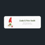 Étiquette Minimaliste Noël Elf travail retour Adresse<br><div class="desc">Étiquette d'adresse de retour adorable avec un elfe qui travaille à fabriquer des jouets. Personnalisez le texte avec vos propres informations. Cliquez sur la personnaliser plus loin si vous voulez changer la police,  sa couleur ou sa taille. Illustration de Patricia Alvarez.</div>