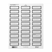 Étiquette Minimaliste Noir & Blanc (Feuille entière)