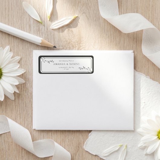 Étiquette Minimaliste Noir & Blanc