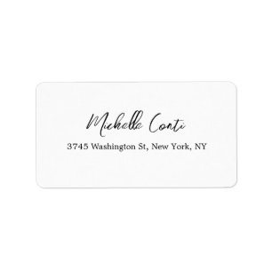 Étiquette Minimaliste noir & blanc moderne clair