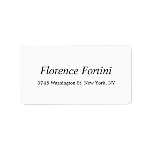 Étiquette Minimaliste noir & blanc moderne clair (Devant)