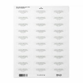 Étiquette Minimaliste Noir Élégant (Feuille entière)
