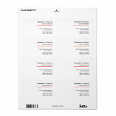 Étiquette Minimaliste rouge clair moderne (Feuille entière)