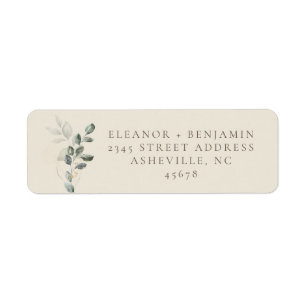 Étiquette Minimaliste Rustic Gold Green Adresse de retour