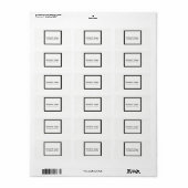 Étiquette Minimaliste Simple Noir et Blanc (Feuille entière)