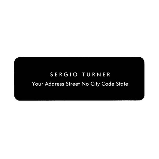 Étiquette Minimaliste tendance Noir professionnel (Devant)