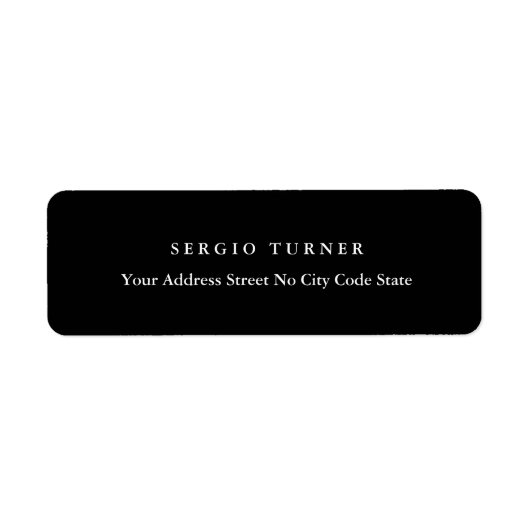 Étiquette Minimaliste tendance Noir professionnel (Devant)