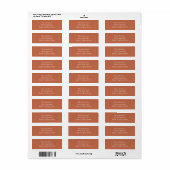 Étiquette Minimaliste Terracotta (Feuille entière)