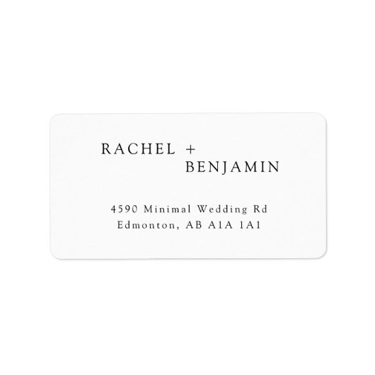 Étiquette Minimaliste traditionnel Simple mariage noir blanc (Devant)