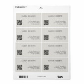 Étiquette Minimalistic Ivory White Burlap Gray Typography (Feuille entière)