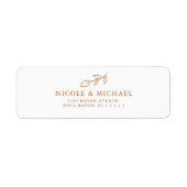 Étiquette Minimum Burnt Orange Botanique Leaf Adresse de ret (Devant)