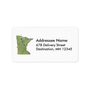 Étiquette Minnesota Map Address Label