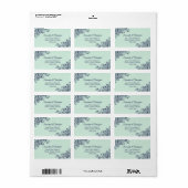 Étiquette Mint Green & Navy Blue Elegant Mariage Adresse (Feuille entière)