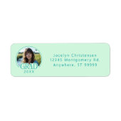 Étiquette Mint Green Photo Graduation Return Address Labels (Devant)