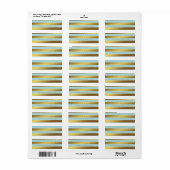 Étiquette Mint Moderne Faux Gold Foil Stripes (Feuille entière)