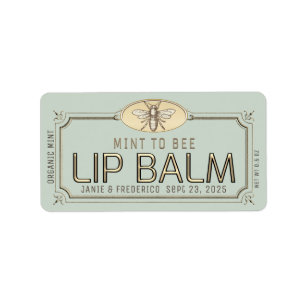 Étiquette "MINT TO BE" Baume à lèvres Mariage de cire d'abei