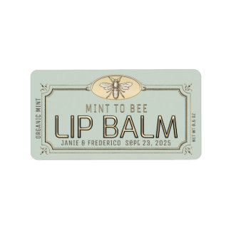 Étiquette "MINT TO BE" Baume à lèvres Mariage de cire d'abei