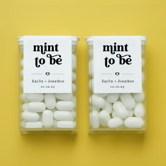 Étiquette "Mint to Be" TicTac Mint Gum Wedding Favor Labels