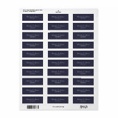 Étiquette Minuit Bleu Script élégant minimaliste moderne (Feuille entière)