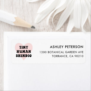 Étiquette Minuscule Humain Shindig Baby shower moderne Adres