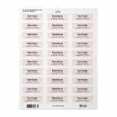 Étiquette Minuscule Monogramme rose Adresse de retour (Feuille entière)