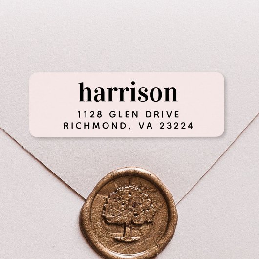 Étiquette Minuscule Monogramme rose Adresse de retour