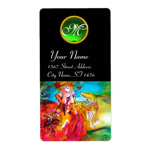 Étiquette MIRANDOLINA / Masques de Carnaval vénitien (Devant)